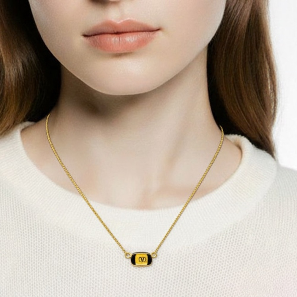 Valentino Garavani VLogo Pendant  Gold Plated Necklace